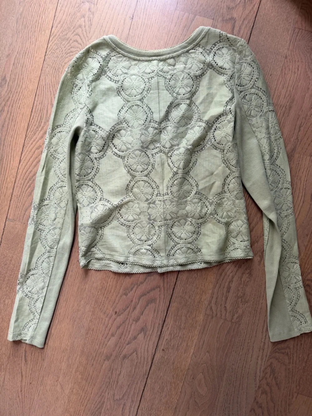 Free People Jae Sheer Lace Knit Long Sleeve Top - Picture 6 of 7